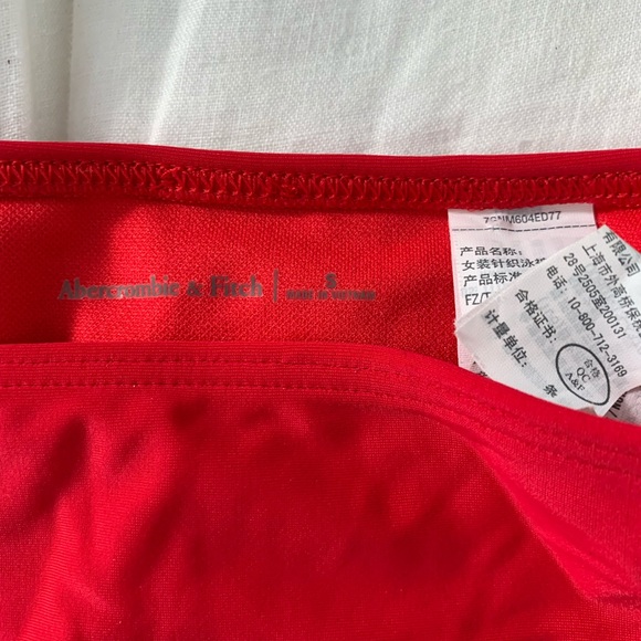 Red Abercrombie and Fitch side tie bikini bottoms - Picture 2 of 3
